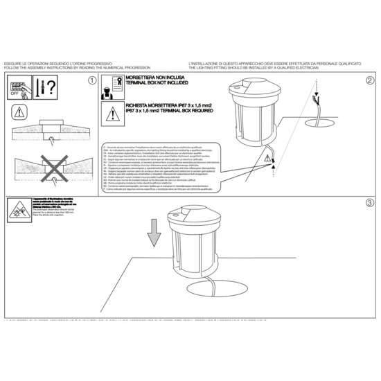 Rocket ideal lux faretti da incasso a pavimento per esterno led 3w 4000k ip65