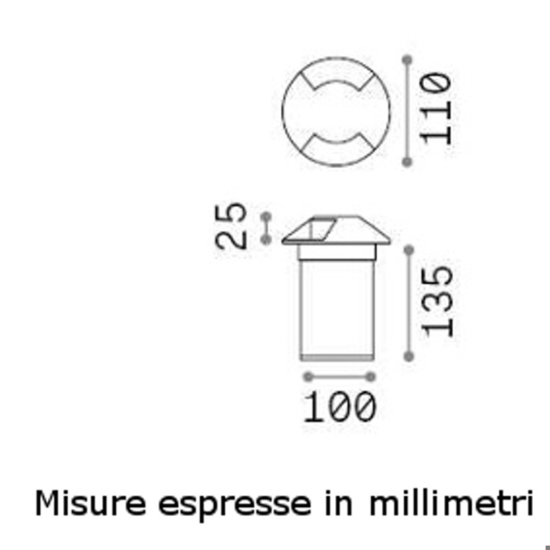 Rocket ideal lux faretti da incasso a pavimento per esterno led 3w 4000k ip65