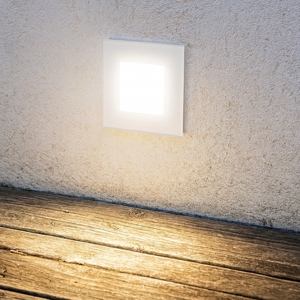 Segnapasso in vetro led 3w 3000k per esterno bianco isyluce da incasso