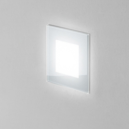 Segnapasso in vetro led 3w 3000k per esterno bianco isyluce da incasso