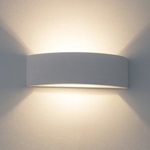 Isyluce applique di gesso curvo bianco