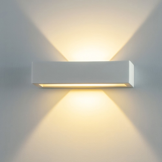 Isyluce applique in gesso bianco moderno rettangolare