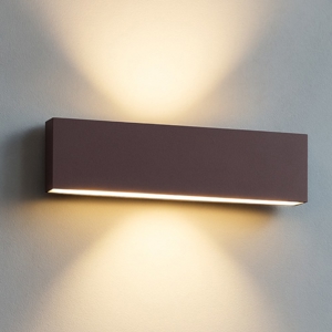Applique led 12w 3000k dimmerabile moderna marrone corten
