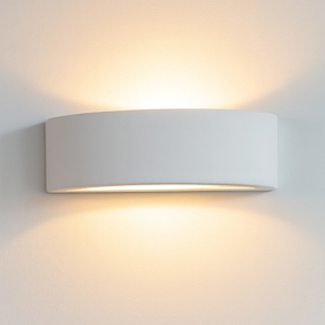 Applique curvo in gesso bianco isyluce