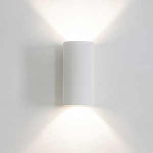 Applique di gesso isyluce per interni cilindro bianco