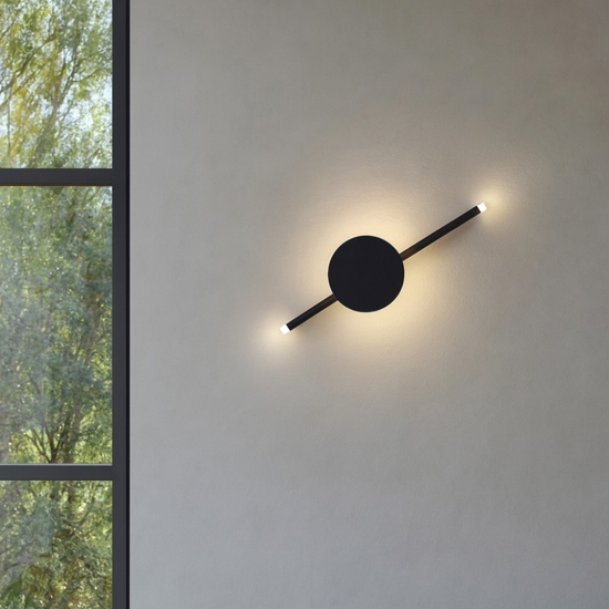 Applique led 3000k 16w nera ondaluce ap james design moderna