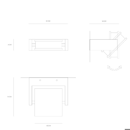 Axella vivida applique led 18w 3000k orientabile sabbia