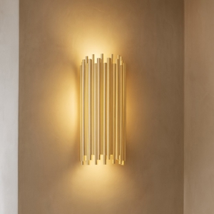 Ideal lux pan ap2 applique lampada da parete metallo oro design