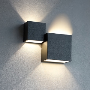 Applique led 12w 3000k moderna cubi nero dimmerabile