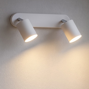Applique da soffitto parete bianco due luci orientabili
