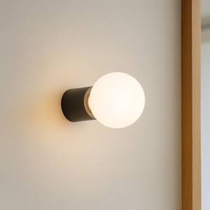 Lampada da parete soffitto nero lampadina a vista