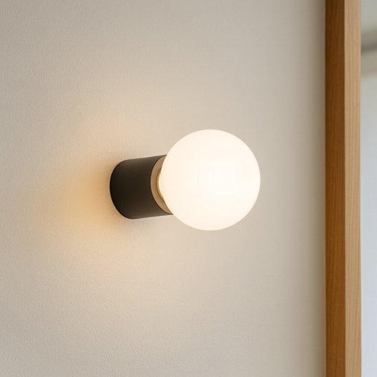 Lampada da parete soffitto nero lampadina a vista