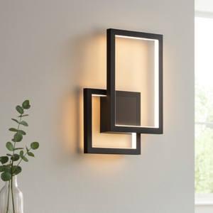 Applique cross led cct nero 3000k 4000k 6000k 20w design moderna perenz