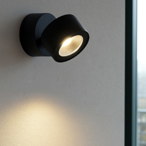 Applique orientabile led da parete 15w cct nero perenz camera