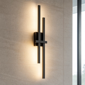 Applique led 12w 3000k nero design moderna per interni