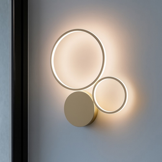 Applique led 42w 4000k ondaluce pl pois oro pc moderna