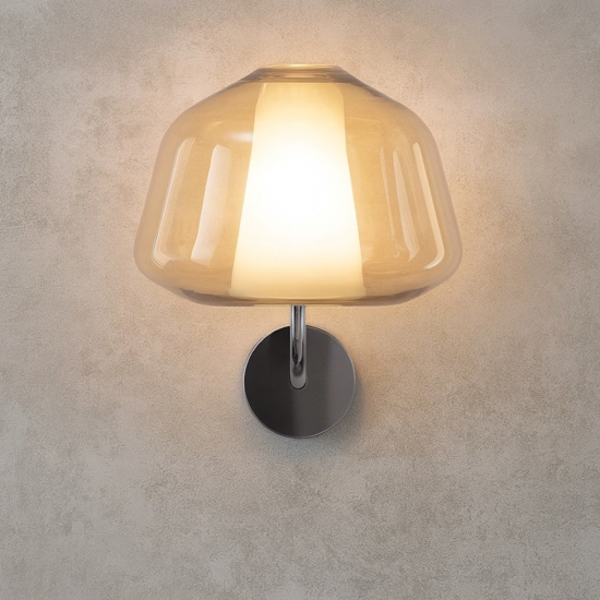 Applique da parete toplight vetro pirex ambra