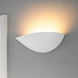 Applique di gesso sinistra design moderna bianca per soggiorno
