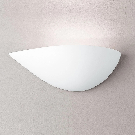 Applique di gesso sinistra design moderna bianca per soggiorno