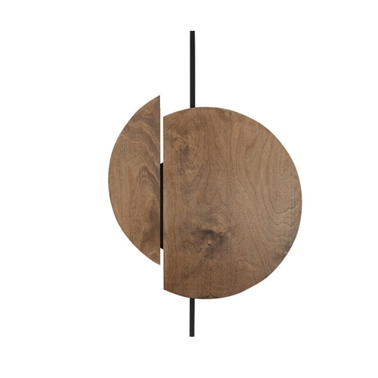 Applique tonda legno artistico design originale per soggiorno