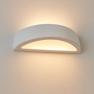 Applique curva di gesso bianco pitturabile moderna