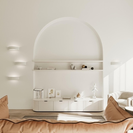 Applique curva di gesso bianco pitturabile moderna