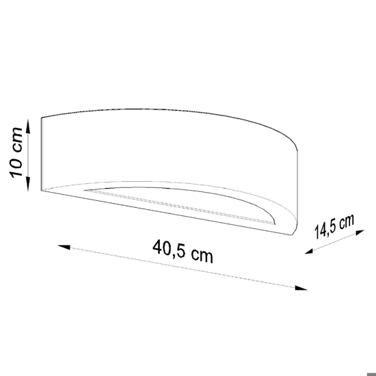 Applique curva di gesso bianco pitturabile moderna