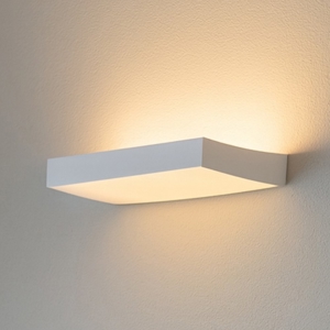 Applique lampada curva di gesso bianco per interni moderna