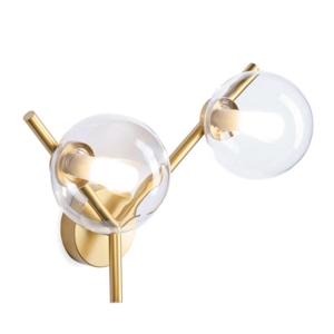 Applique da parete 2 luci oro moderna miloox camely