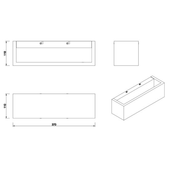 Applique di legno rettangolare led dimmerabile 13,5w 3000k
