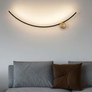 Applique led nero oro 14w 3000k per soggiorno moderno
