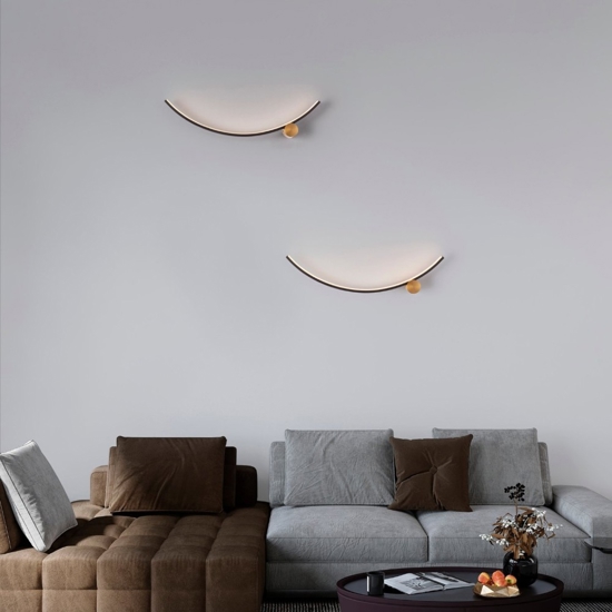 Applique led nero oro 14w 3000k per soggiorno moderno