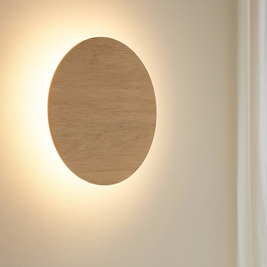 Applique desing moderno 9w 3000k di legno tondo fp eglo