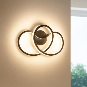 Eglo giannella applique da parete nera led 12w 3000k design moderna