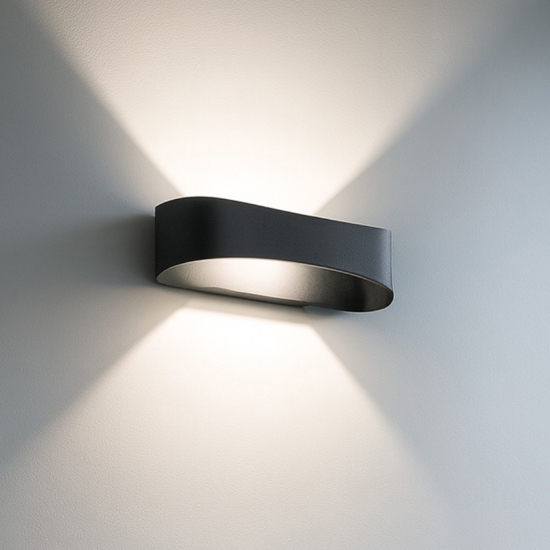 Isyluce drappo applique nero moderno design led 36w 3000k