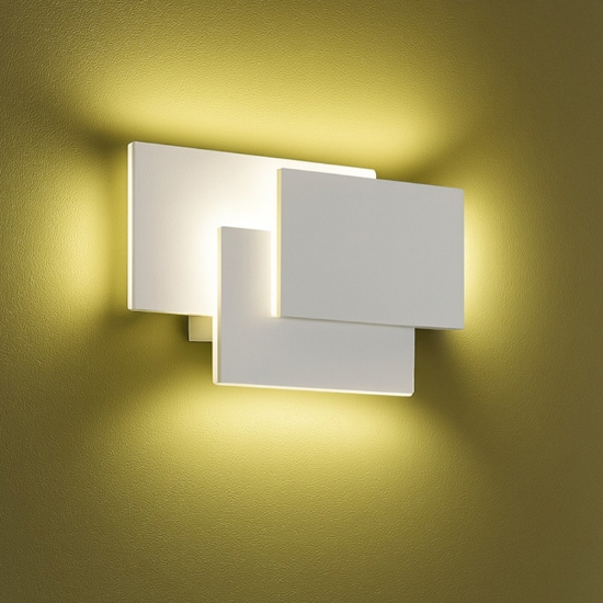 Applique led 36w 3000k design moderna rettangoli bianco