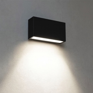 Applique box w1 nero led 6w 3000k mono emissione linea light