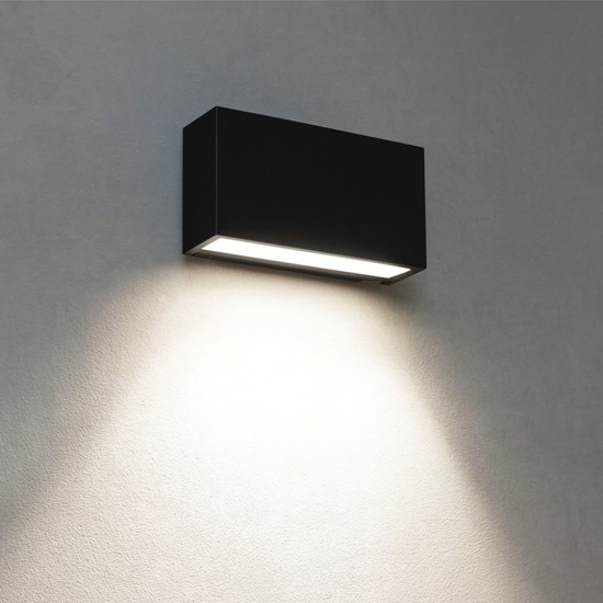 Applique box w1 nero led 6w 3000k mono emissione linea light