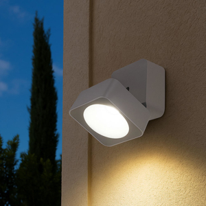 Faretto da esterno quadrato bianco led 7w 0rientabile 3000k ip54