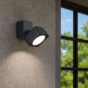 Faretto da esterno grafite quadrato luce orientabile led 4000k