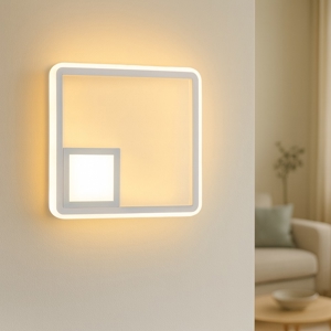 Ap dowel ondaluce applique led grigia squadrata moderna