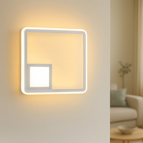 Ap dowel ondaluce applique led grigia squadrata moderna