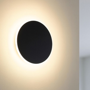 Gea luce fortuna applique da parete nera design moderno