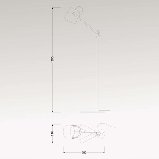Lampada da terra stile nordico paralume orientabile legno