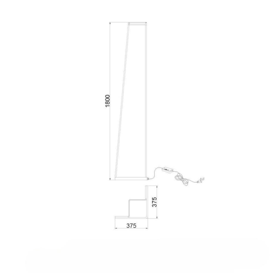 Piantana da terra design squadrato nero led 3000w dimmerabile
