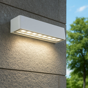 Applique bianca per esterno design rettangolare led 9w 4000k
