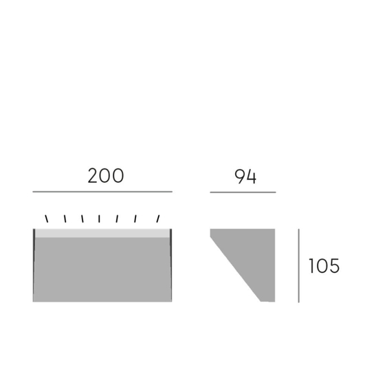 Applique da esterno balcone moderna grafite led 18w 4000k ip65