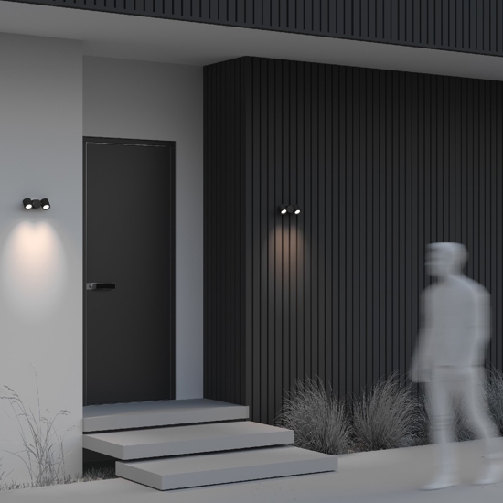 Maytoni wall street applique da esterno 2 luci orientabili ip54