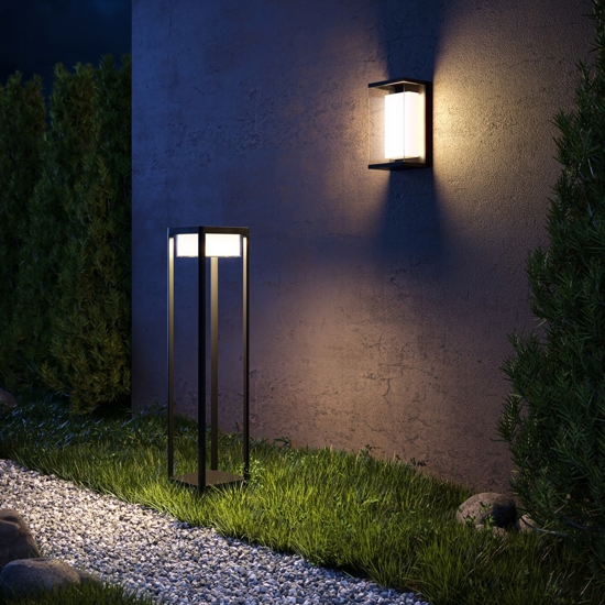 Maytoni baker street lampione da giardino rettangolare led 3000k ip65