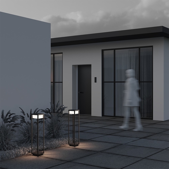 Maytoni baker street lampione da giardino rettangolare led 3000k ip65